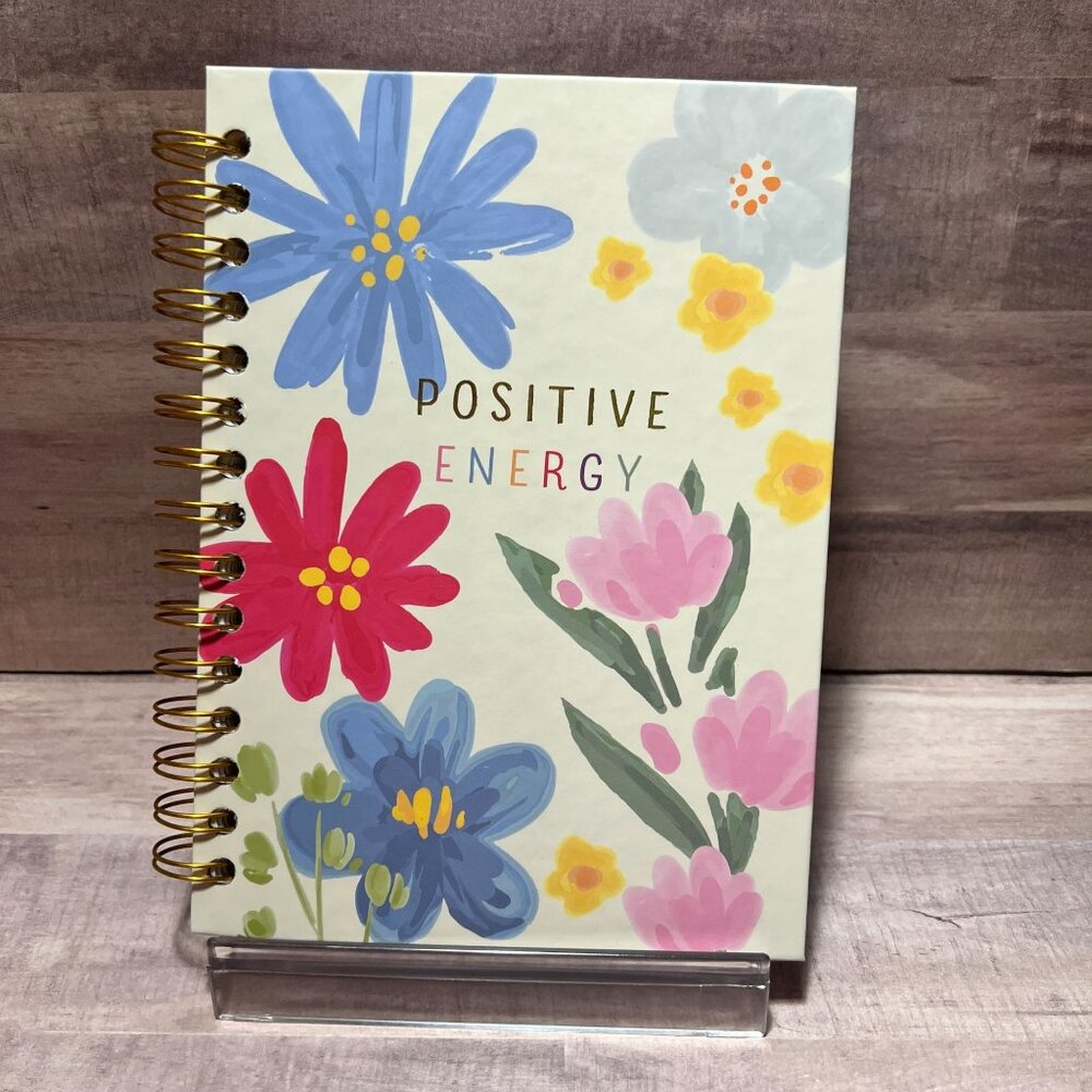 Positive Energy Spiral Notebook With Floral Design